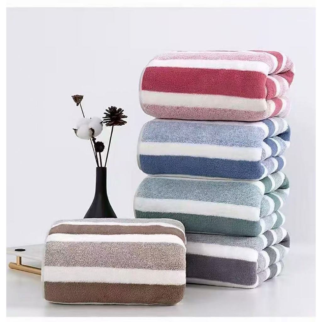 Toalha de Banho Coral de Veludo Adulto Toalha Absorvente macia Toalha Listrada 888