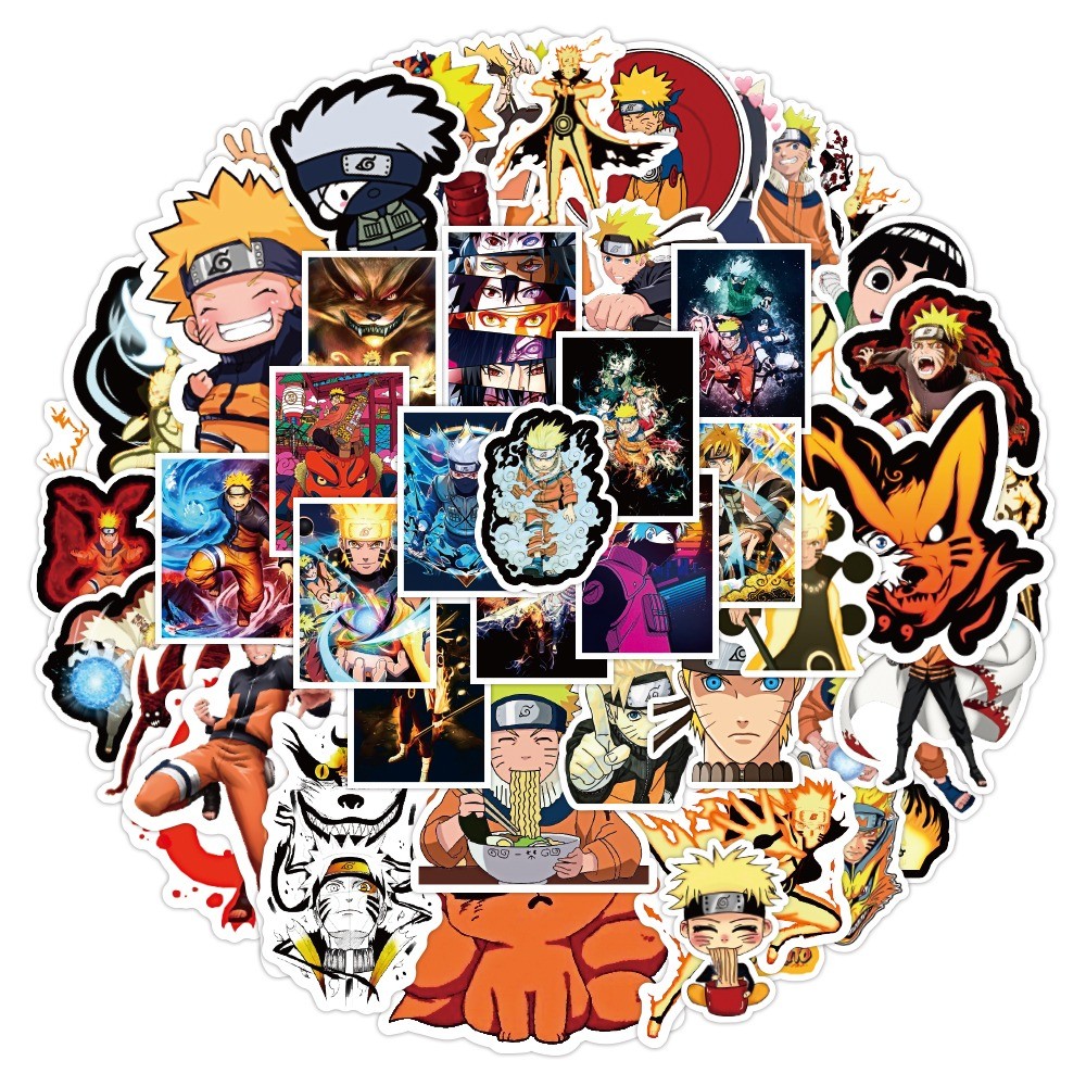 Pacote De Adesivos De 50 Peças Naruto-Enfeites Temáticos De Anime Legais Para Artesanato DIY E Coleção De Fãs Ninja