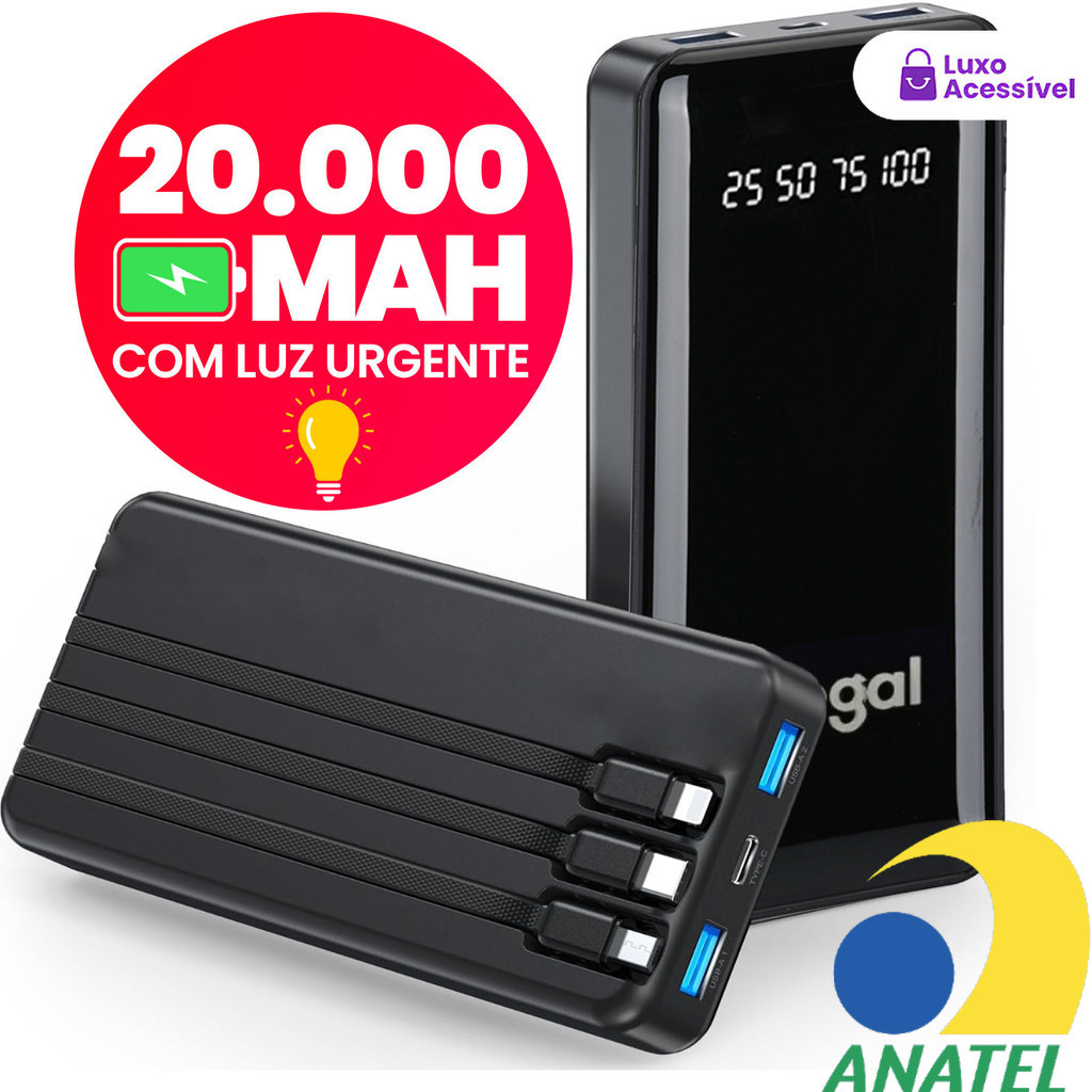 Carregador Portátil Power Bank Favo de Mel Bateria Externa 10000mah 20000mah