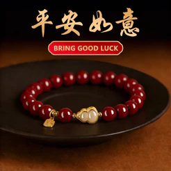 Pulseira De Segurança Vnox Chinesa Traz Riqueza Para Mulheres , Da Sorte De Pedra Natural Banhada A Ouro Presente De 202