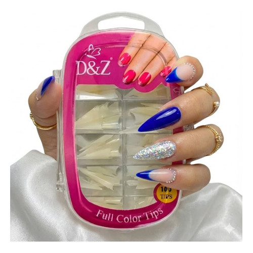 Tips Unhas Postiças Vamp Stiletto 100 Unidades Postiça Nail Leitosa Postiça Estileto Alongamento Manicure