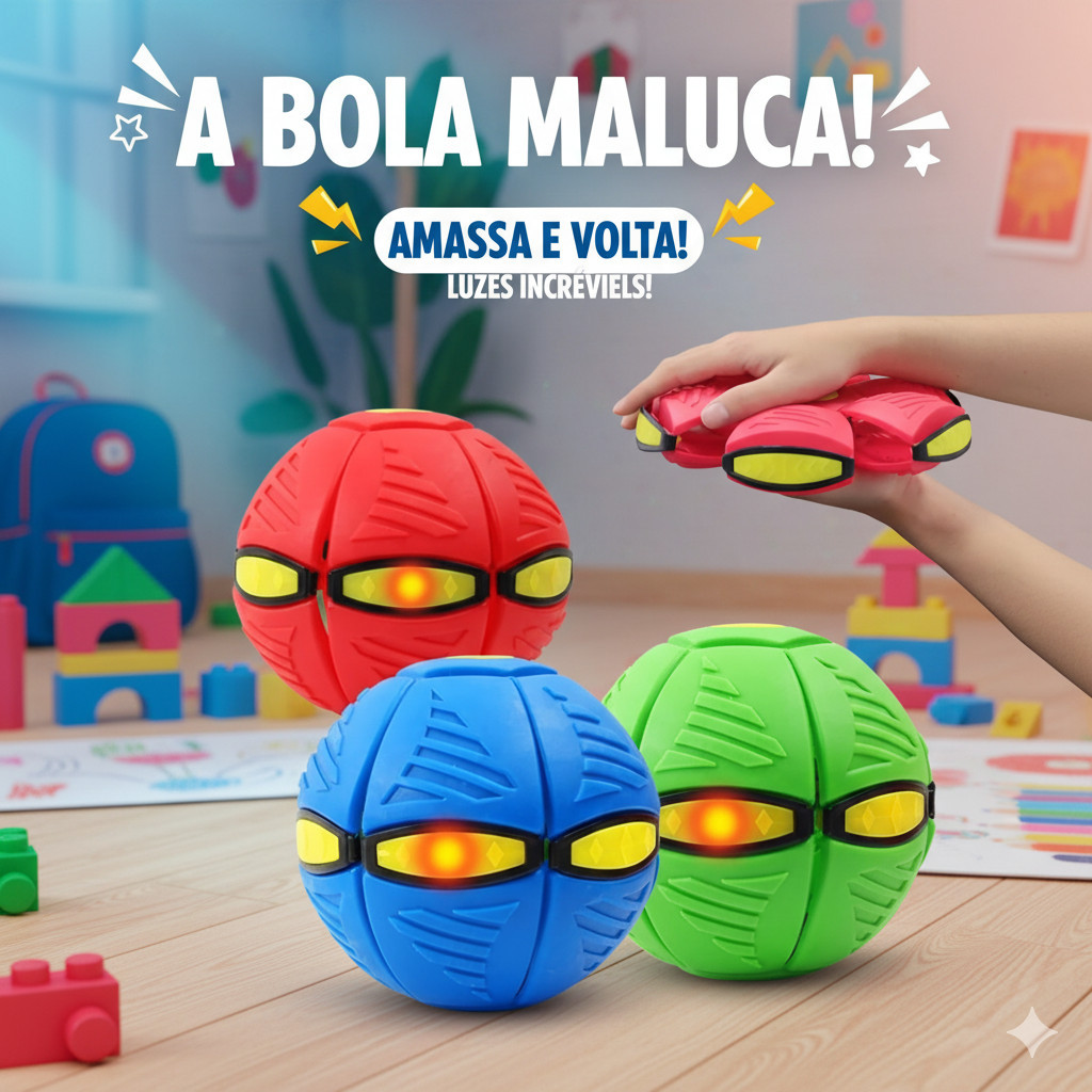 Bola Mágica Disco Voador Brinquedo Ao Ar Livre Bola Maluca criança ou pet Colorida