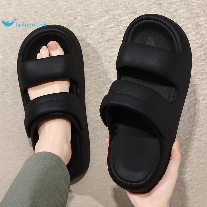 Sandálias masculinas estilo verão exterior wear 2024 novo estilo ao ar livre de sola grossa dois wear Anti-deslizamento 
