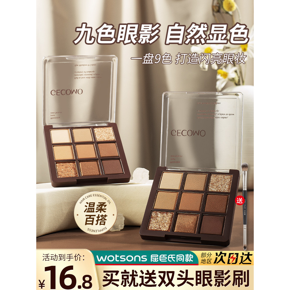 Chocolate quente marrom sombra novo fosco nove cores paleta de sombra terra cor chá marrom paleta perolado feminino Stro