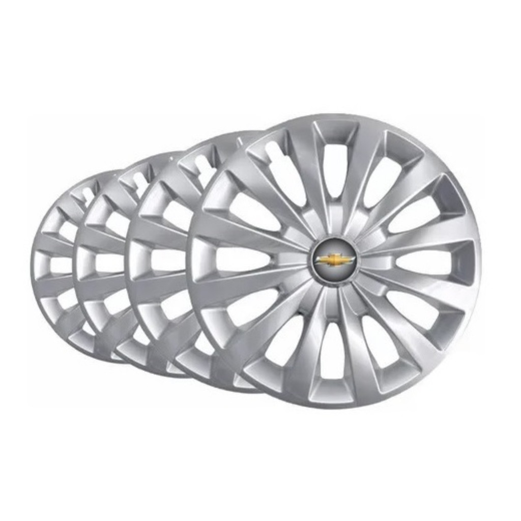 Kit Calota Passat Aro 13 Prata Para Onix Prisma Joy Classic Astra Spin Kadett