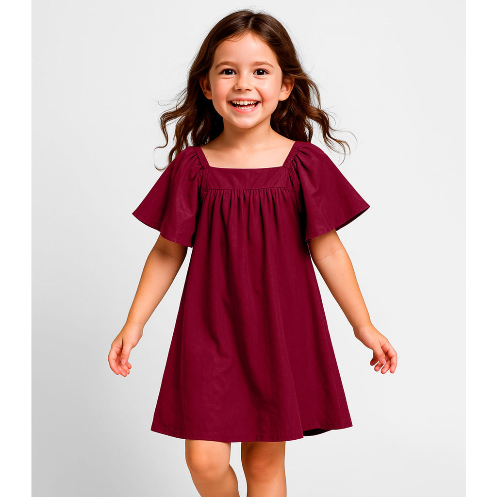 Vestido Infantil em Viscose Infinita Cor Vermelho em Oferta na Shopee