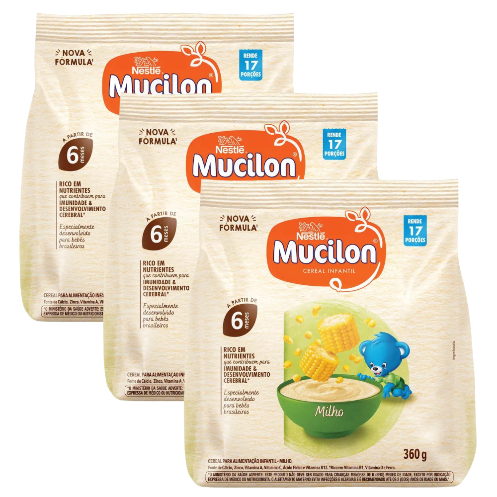 Cereal Infantil Mucilon Milho 360g Alimentação Bebê Saudável