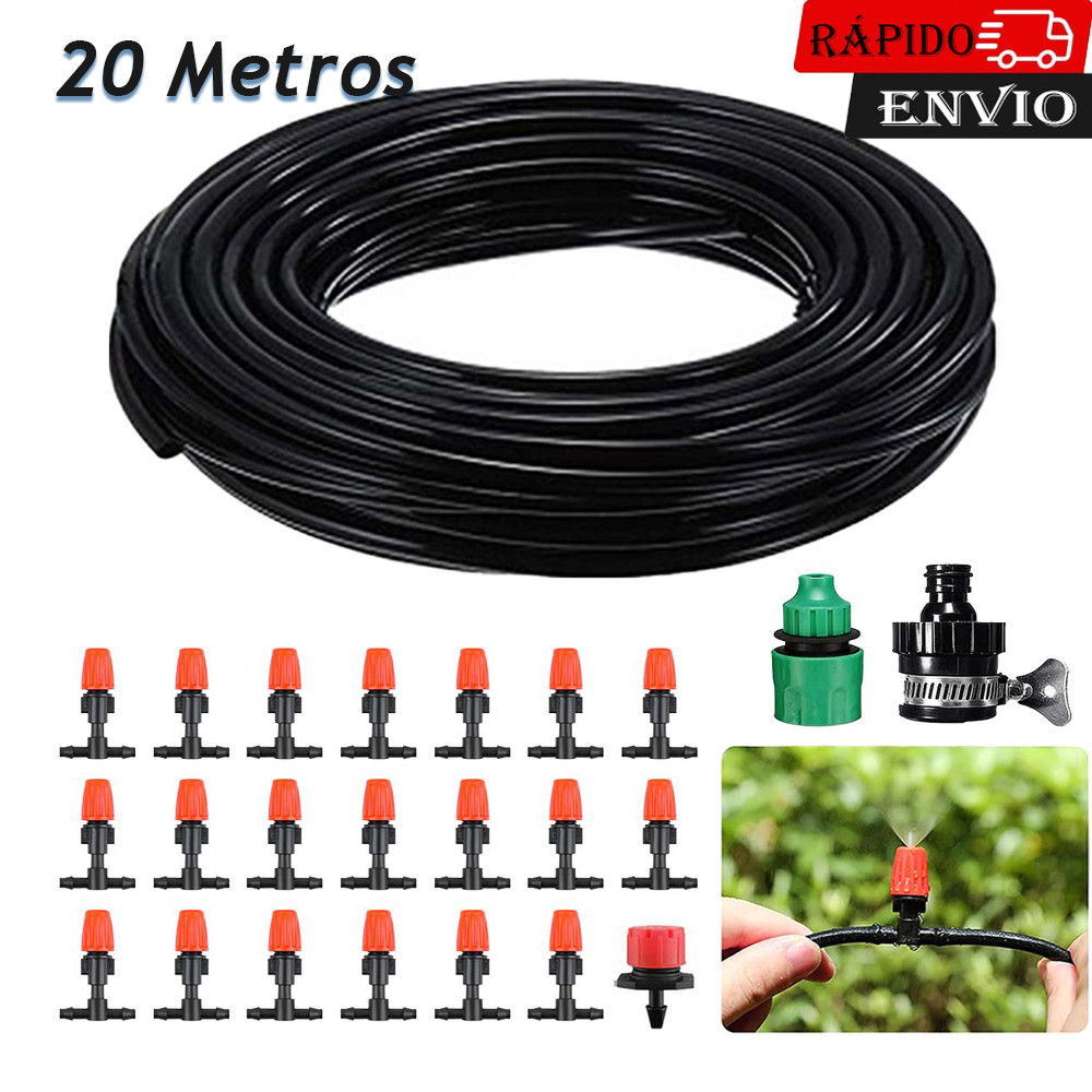 20 pontas de irrigação Mangueira de linha de irrigação por gotejamento de 20M tubo de distribuição para jardim plantas