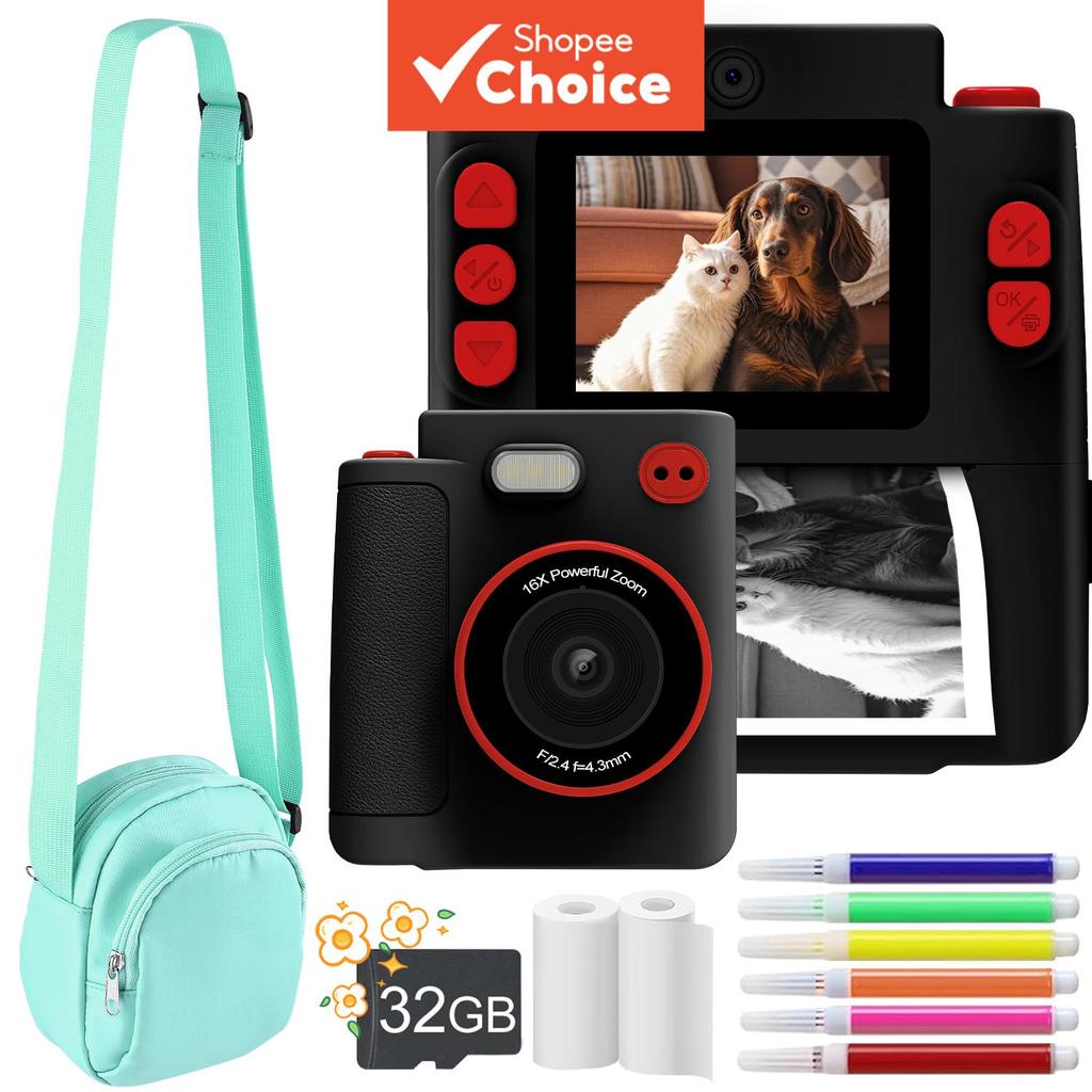 Câmera De Gravação De Vídeo HD 1080P Zoom Digital 16X Frontal E Traseira Dupla Infantil Durável