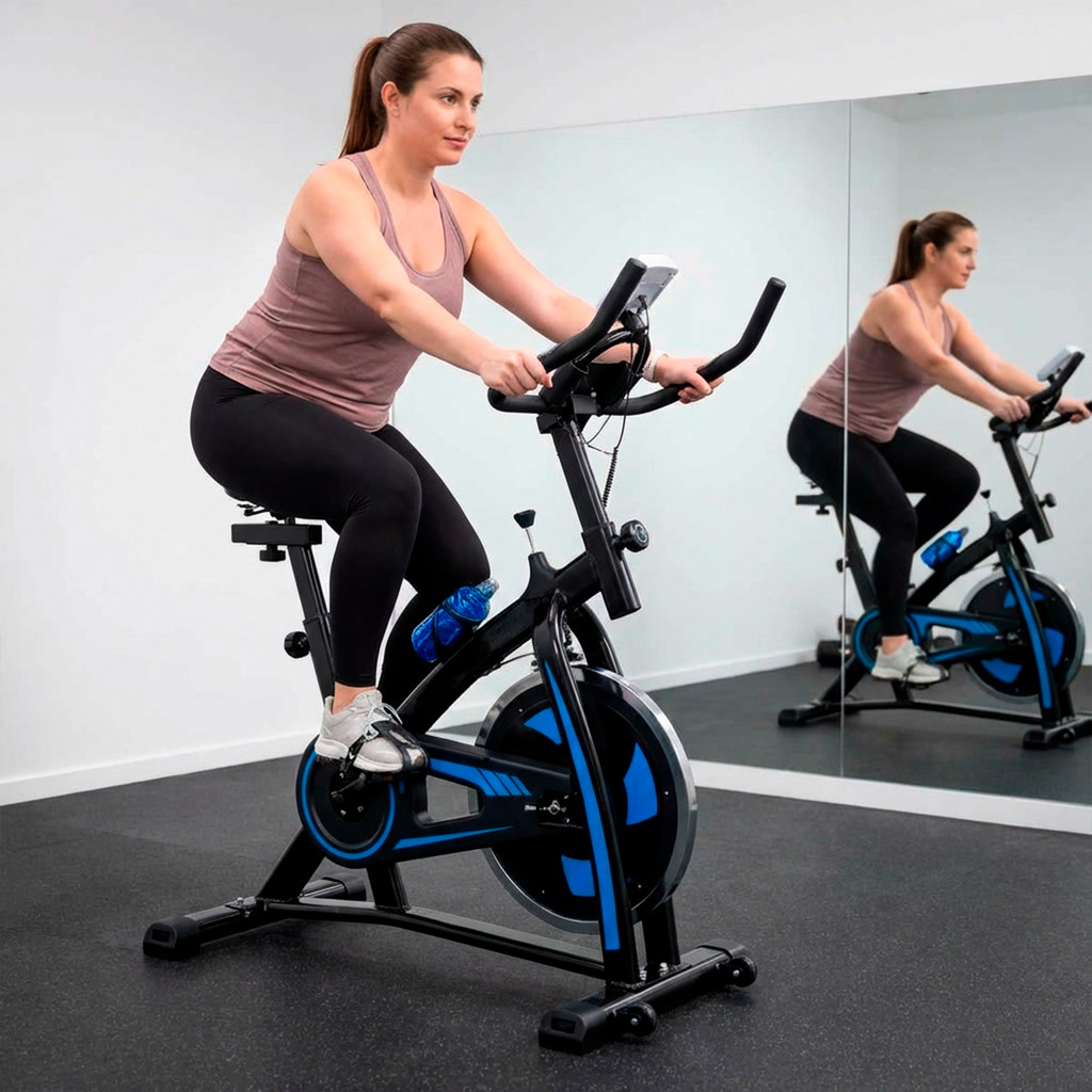 Imagem Bike Ergometrica Bicicleta Spinning de academia profissional suporta 120kg Ergonomica Magnetica Top!