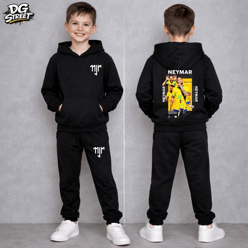 Moletom Infantil NJR Conjunto Calça Inverno Canguru Menino Roupa Quentinha Estilosa Premium Copa Brasil Seleção