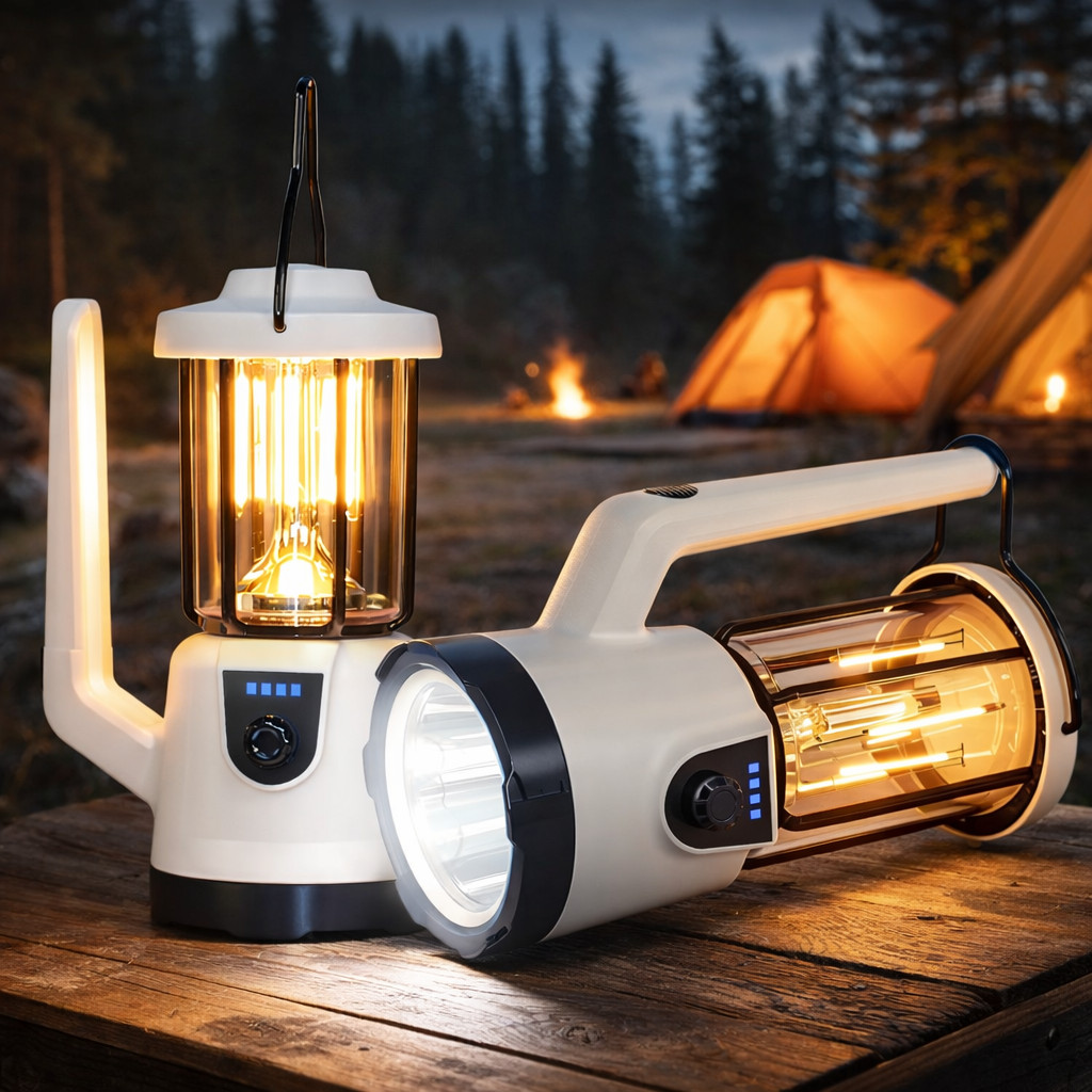Lanterna para Acampamento Recarregável Tipo C LED Longo Alcance Gancho Metal Bat