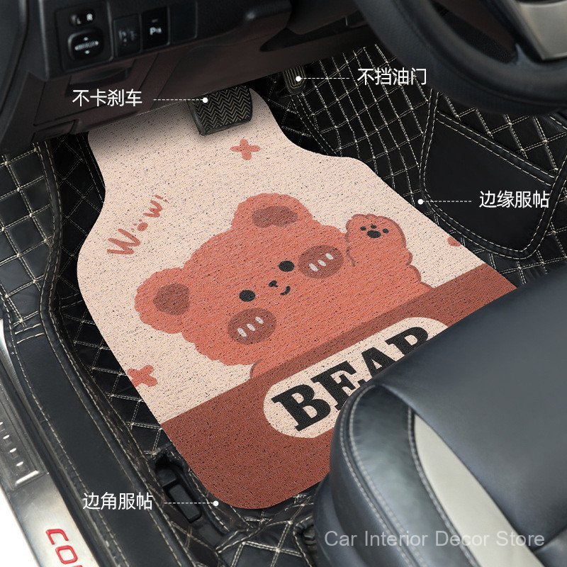 Tapetes de carro para meninas, universais para o interior, com design de desenho animado fofo para os assentos do motori