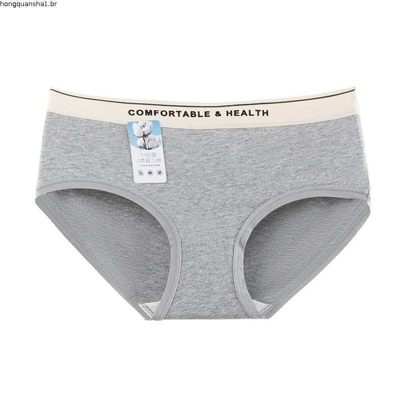 Grade 7A antibacteriano bebê algodão feminino feminino menina calcinha de algodão elegante letras femininas cuecas confo