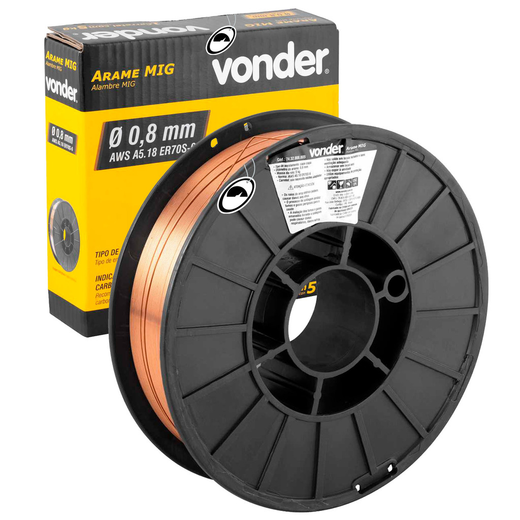 Arame Para Solda MIG 0,8 mm Carretel 5Kg Vonder