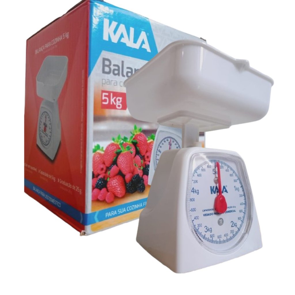 Balança Para Pesar Porções Até 5kg com Bandeja Kala