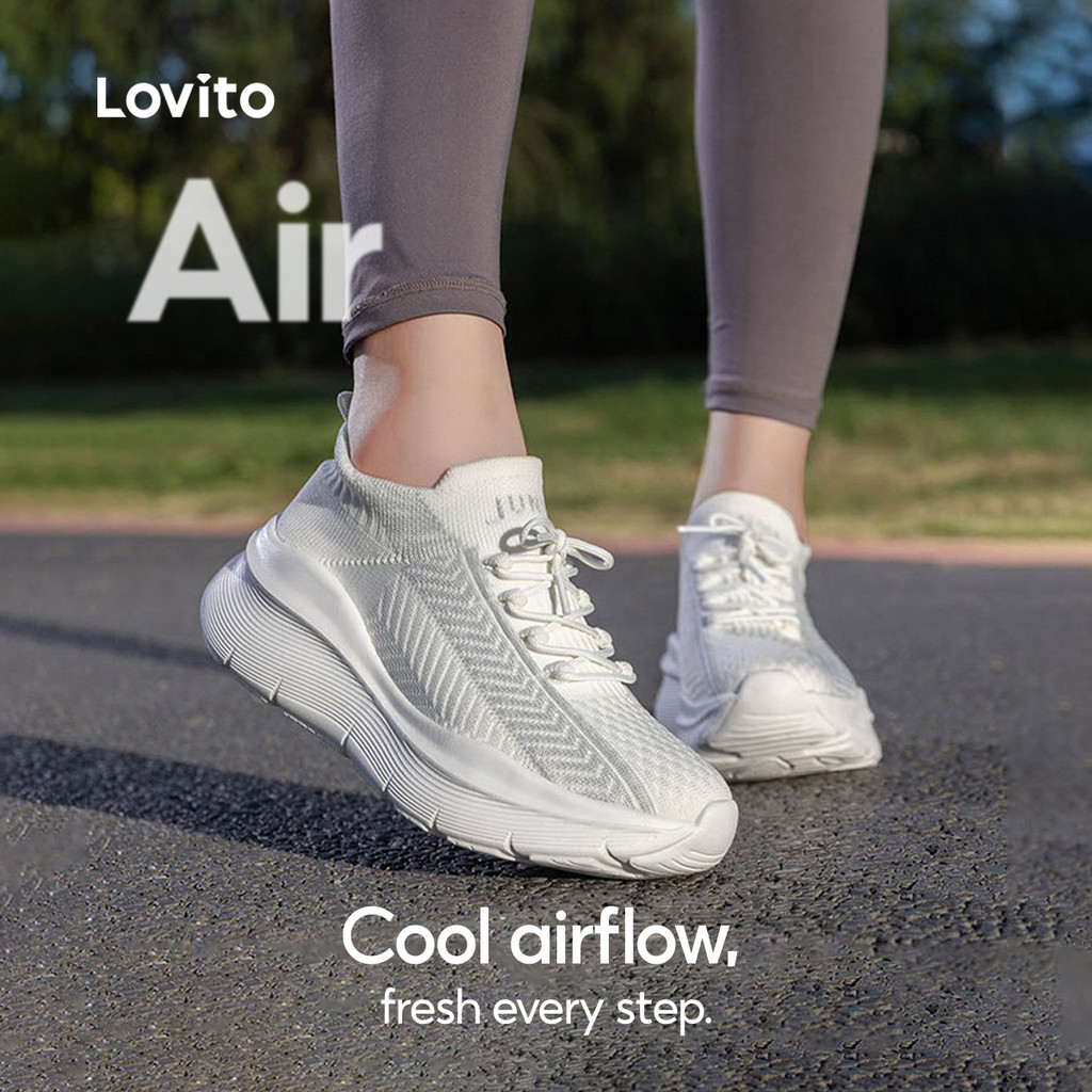 Lovito Tênis Feminino Elegante Colorido Com Sola Macia E Leve Ideal Para Pés Largos LFAS7032 em Oferta na Shopee