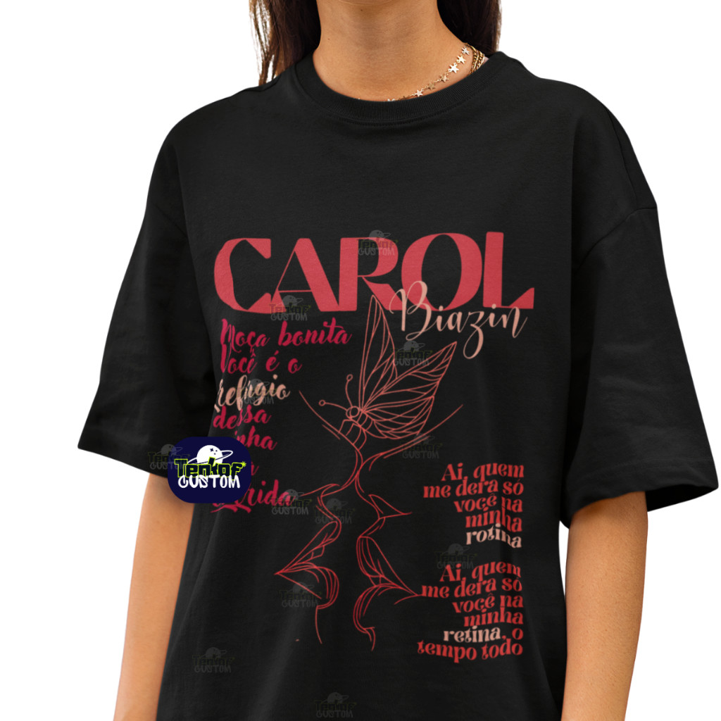 [Camiseta Premium em Algodão Puro]TT Camiseta Baco Exu Do Blues E Carol Biazin Um Pouco 100% Algodão
