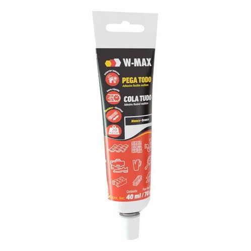 Cola Tudo Adesivo E Selante 40ml 70g Branco W-max Wurth