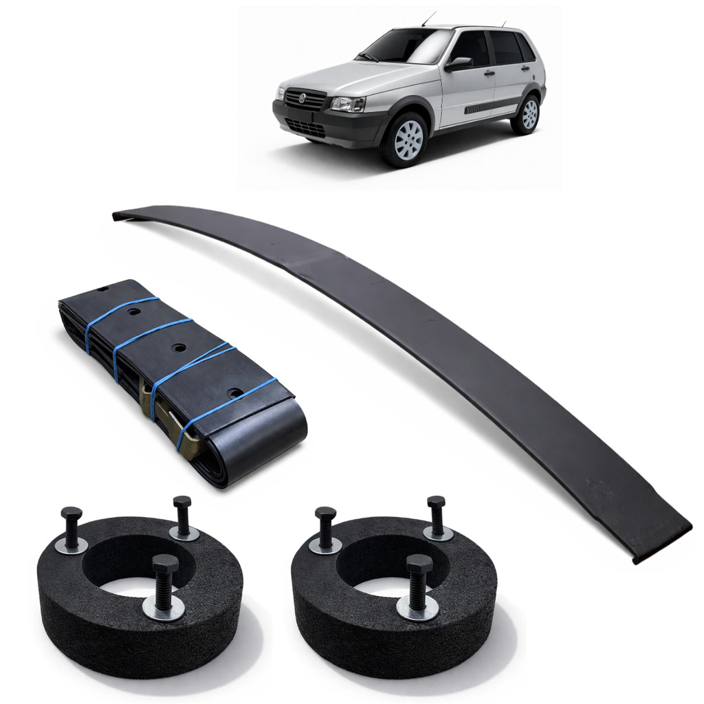 Kit Lift Feixe de Mola Suspensão 5cm Dianteiro Uno Quadrado