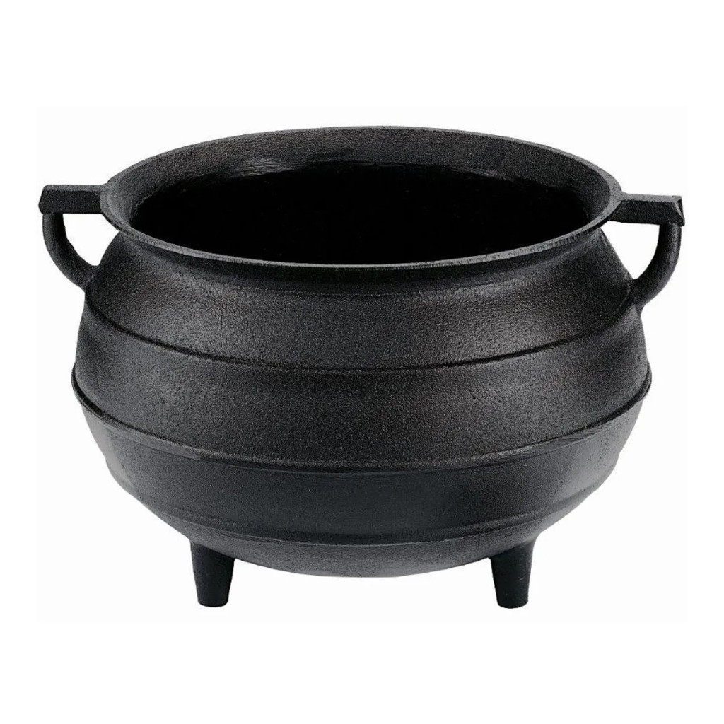 Caldeirão Tripé de Ferro Fundido com Alça 8l 20x26cm Caçarola Tacho Fumil