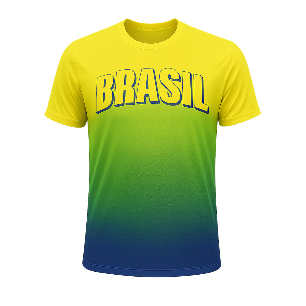 Camiseta Camisa Masculina do Brasil Dryfit  Adulto AcademiaTreino futebol Estampado Copa doMundo
