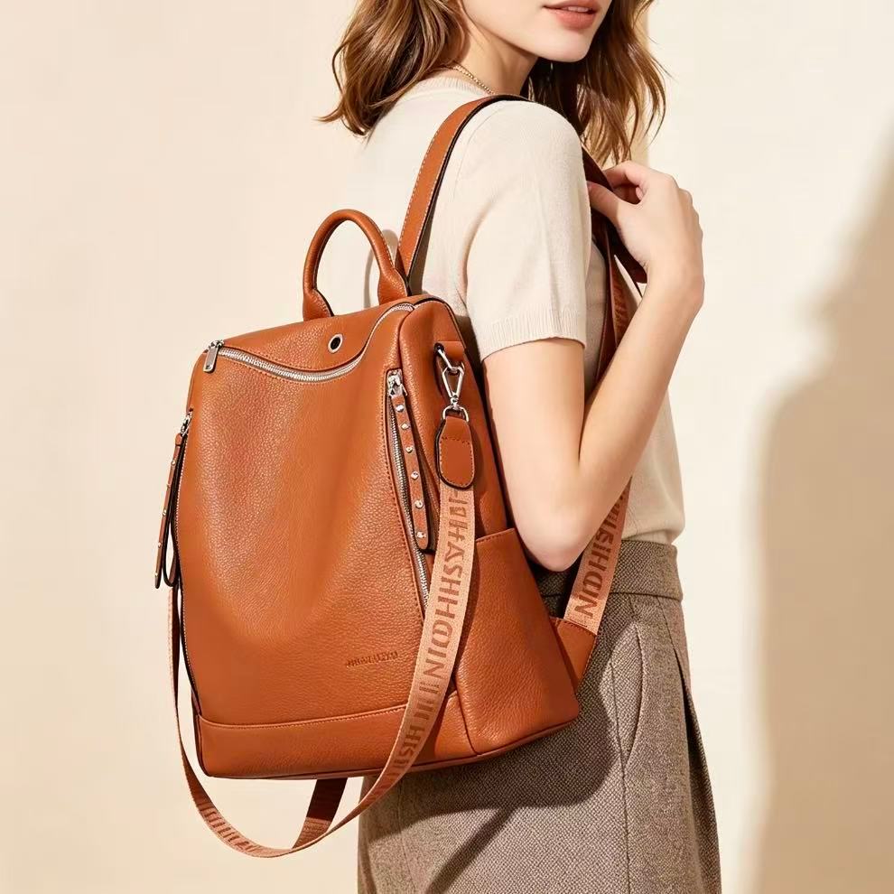 Bolsa Mochila Grande De Ombro e Transversal Feminina De Couro Sofisticada Elegante M2356 AMY