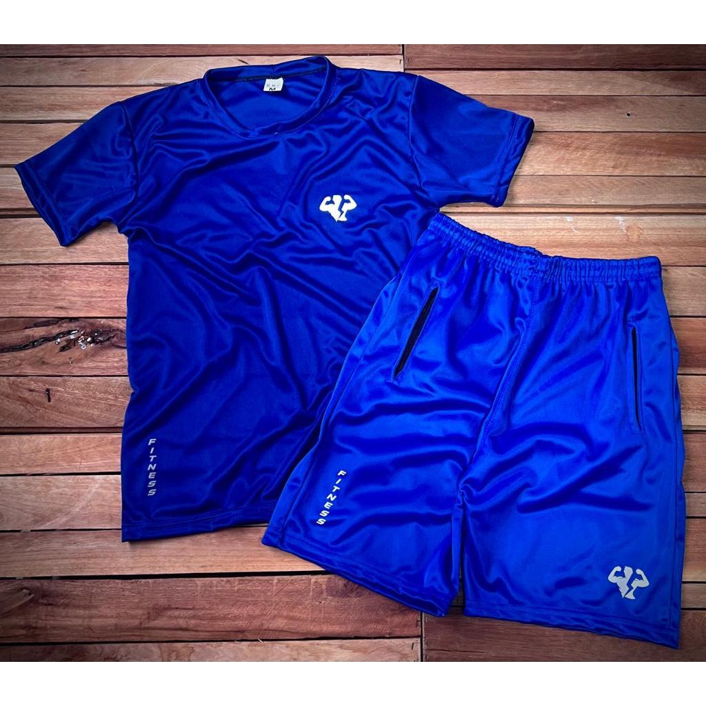 Kit Masculino Camisa + Bermuda Para Treinar - Leve e Confortável - Costura Reforçada - Logo Refletivo - Pronta Entrega