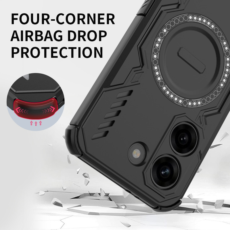Armadura À Prova De Choque Caso Para Poco X8 Pro Dissipação De Calor Magnética Capa De Carregamento Sem Fio Redmi Turbo — imagem 2 de 2
