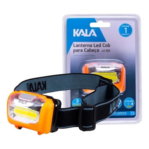 Lanterna De Cabeça Kala Lk 180 Led Laranja À Prova D'água Para Camping 180lm Branco