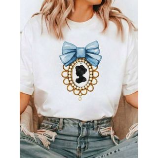 Camiseta Feminina T-Shirt Modinha Diamante da Temporada – T-Shirt Estampada Elegante 100% Algodão Mais Barato