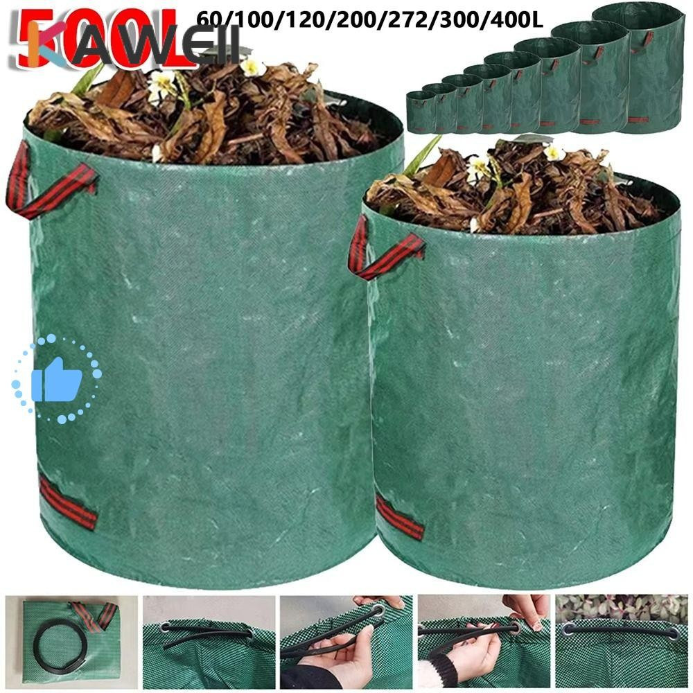 Saco de lixo de jardim KAWEII de 1 peça, coletor de folhas à prova d'água, recipiente de armazenamento e coleta.