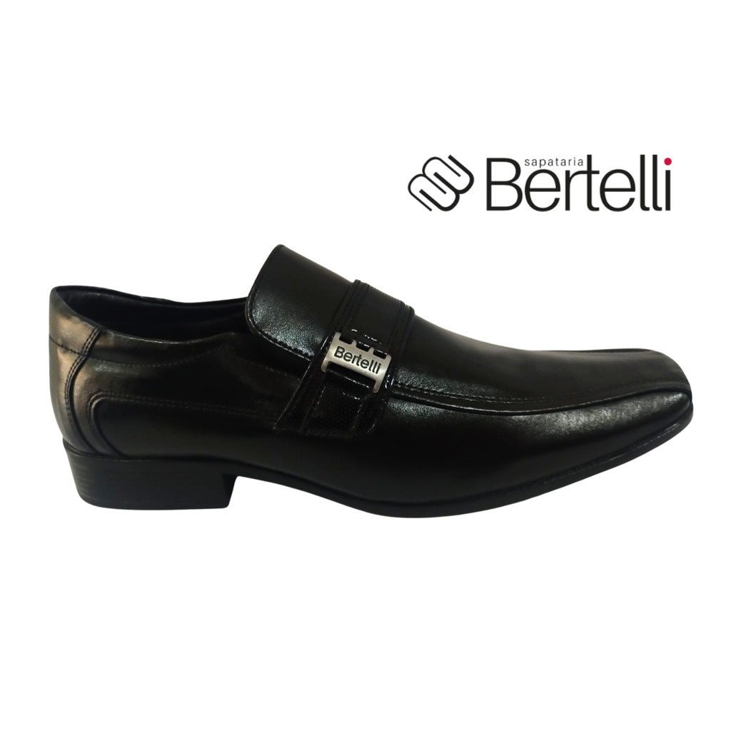 SAPATO SOCIAL MASC. BERTELLI PRETO + MEIA E CINTO