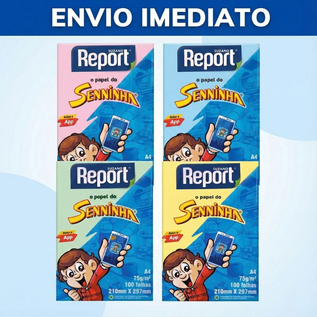 Papel Sulfite A4 Colorido Azul Rosa Amarelo Verde Branco em Oferta na Shopee