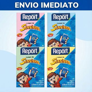 Papel Sulfite A4 Colorido Azul Rosa Amarelo Verde Branco em Oferta na Shopee