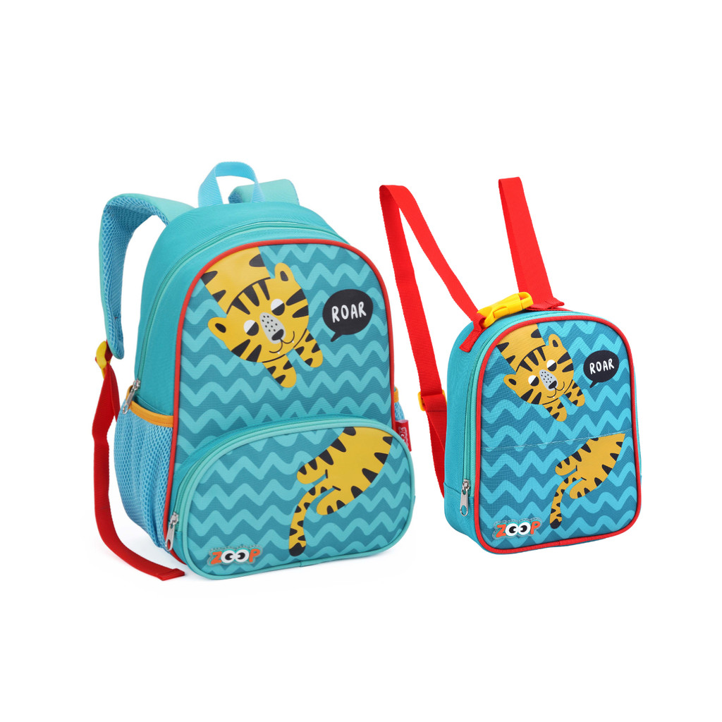 Conjunto Mochila Infantil 13” + Lancheira Seanite Zoop Tigre Escolar