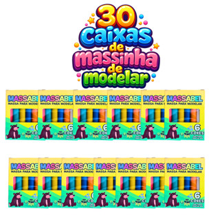Massinha de Modelar 10, 20, 30 Caixas com 6 Unidades Lembrancinha Festa Infantil Aniversário em Oferta na Shopee