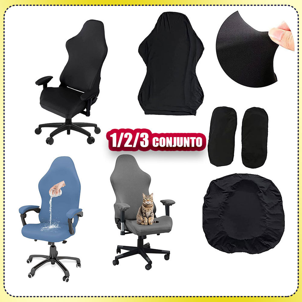 Capa universal para cadeira - Capa para assento encosto e braços cadeira de escritório cadeira para jogos 1/2/3