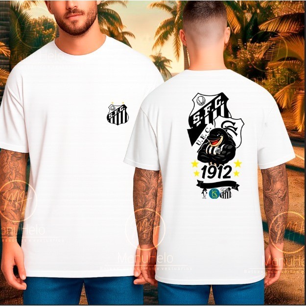 CAMISETAS T-SHIRT UNISSEX SANTOS TORCIDA TIMÃO FUTEBOL CLUBE em Oferta na Shopee
