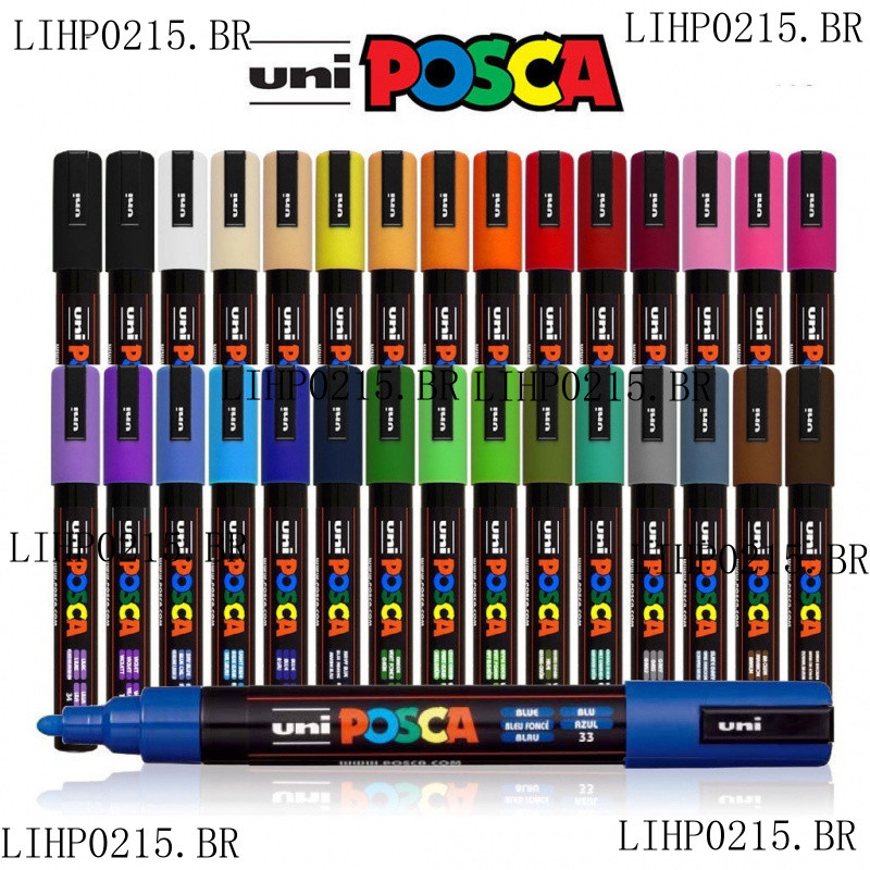 UNI POSCA Caneta Marcadora PC- 5m pc 3m 1m Poster Material De Arte Publicidade Escritório Pintura Aluno Anime Papelaria
