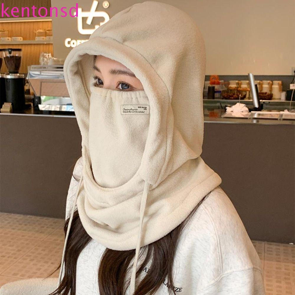 Chapéu Feminino com Protetor Facial Feito de Material KENTONSD, Chapéu Casual de Cor Sólida com Aba, Chapéu Pullover Mac