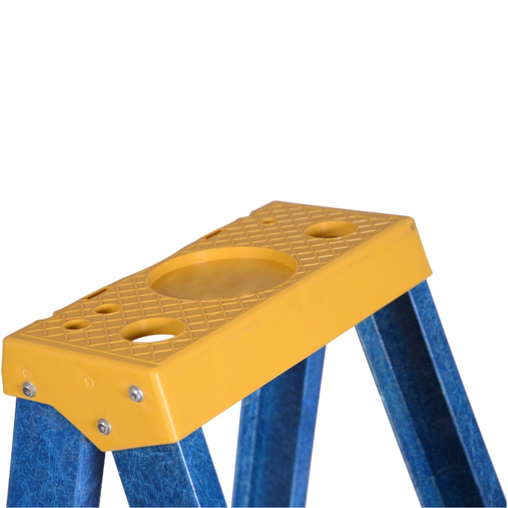 Detalhes do Escada tesoura simples em fibra de vidro 7 degraus + patamar 2,40 m- Premium