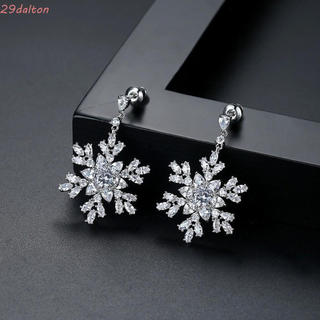 Brincos De Flocos De Neve DALTON , Longos De Imitação De Natal , Joias De Personalidade Da Moda Pendurados De Prata Para
