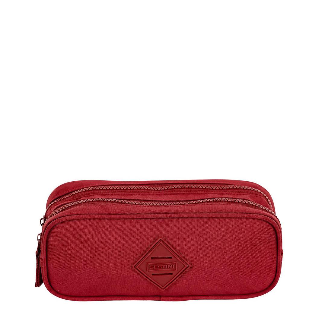 Estojo 2 Compartimentos Crinkle - Vinho em Oferta na Shopee