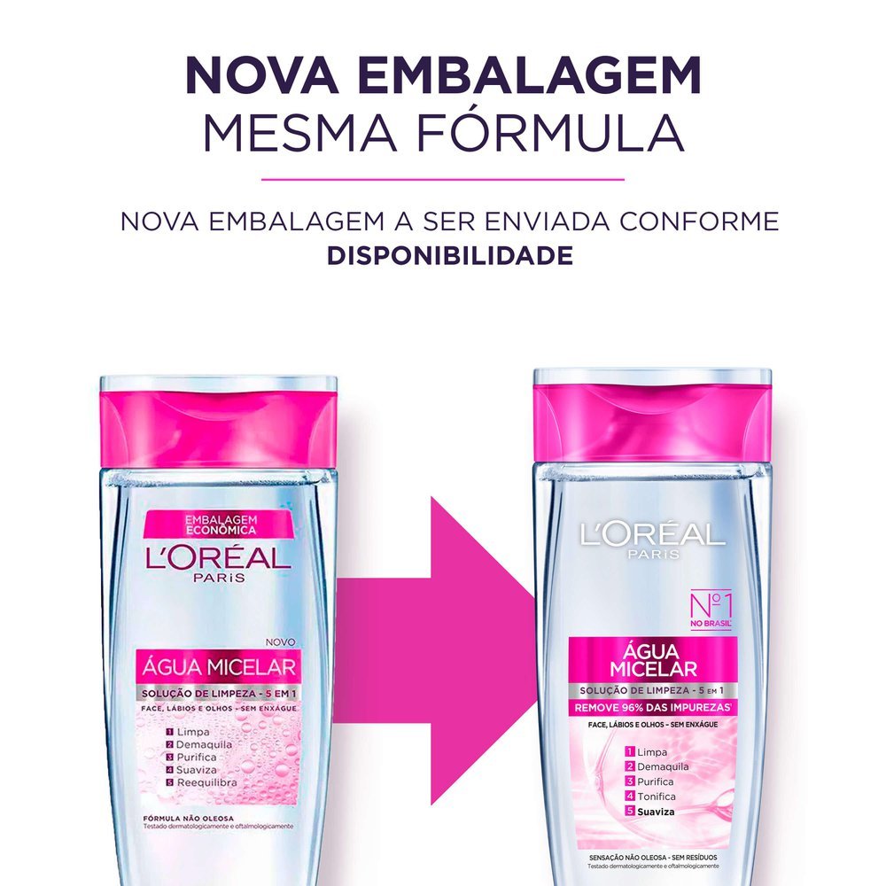 Detalhes do Água Micelar L'oréal Solução de Limpeza 5 em 1 400ml