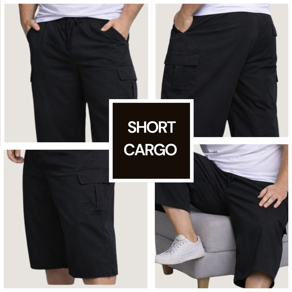 Kit 3 Bermuda Cargo Masculina Plus Size G1/g4 Sarja Algodão — imagem 2 de 2