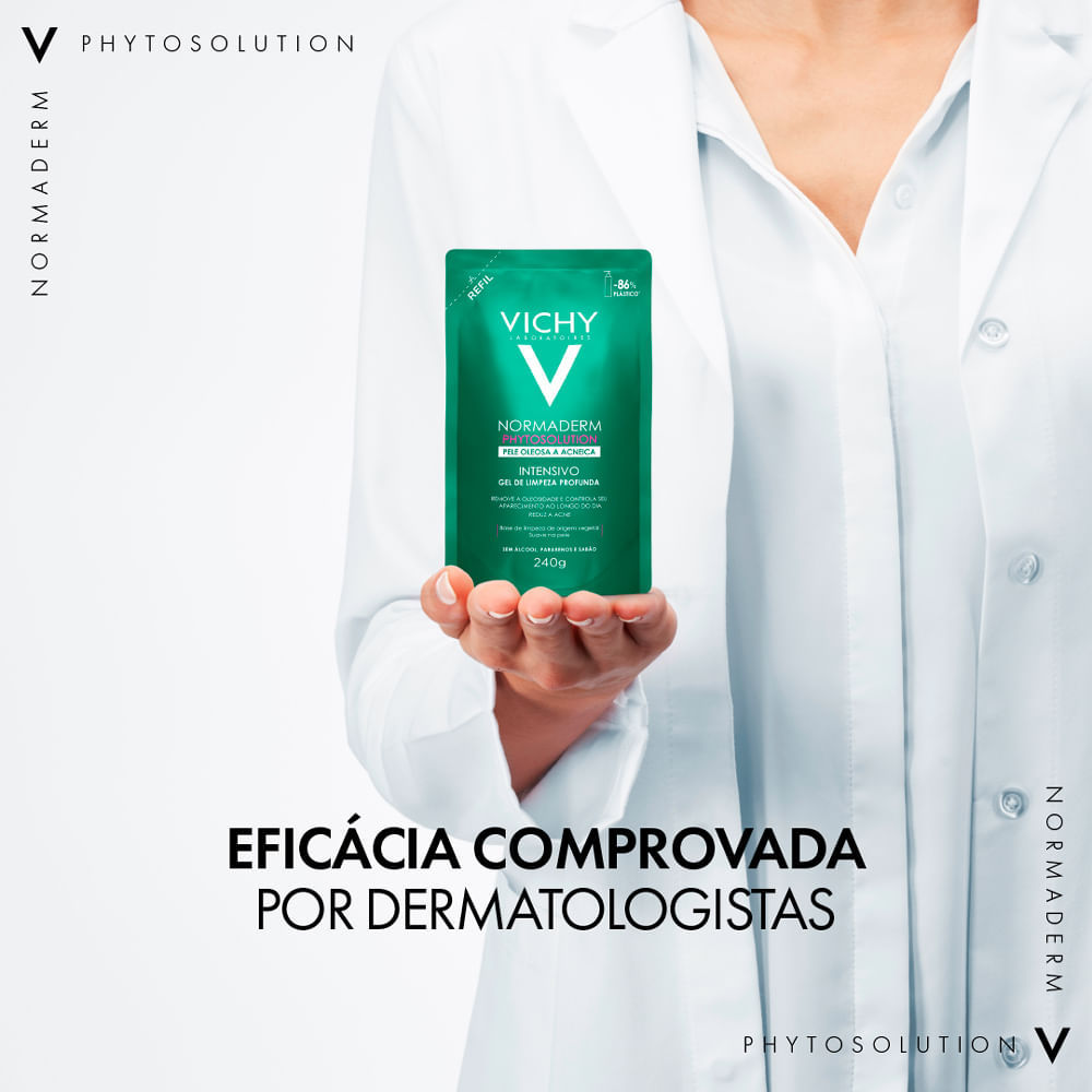 Detalhes do Normaderm Phytosolution Vichy Gel Intensivo de Limpeza Profunda Facial Refil 240g