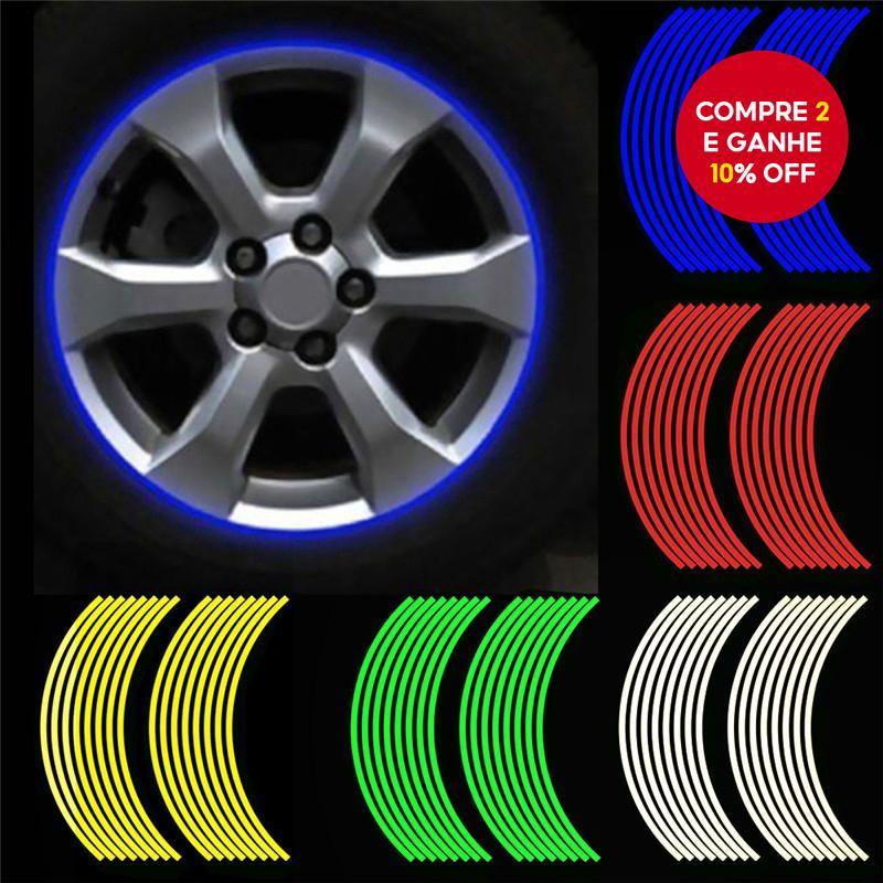 16 peças de fita adesiva refletiva para rodas de motocicleta em Oferta na Shopee