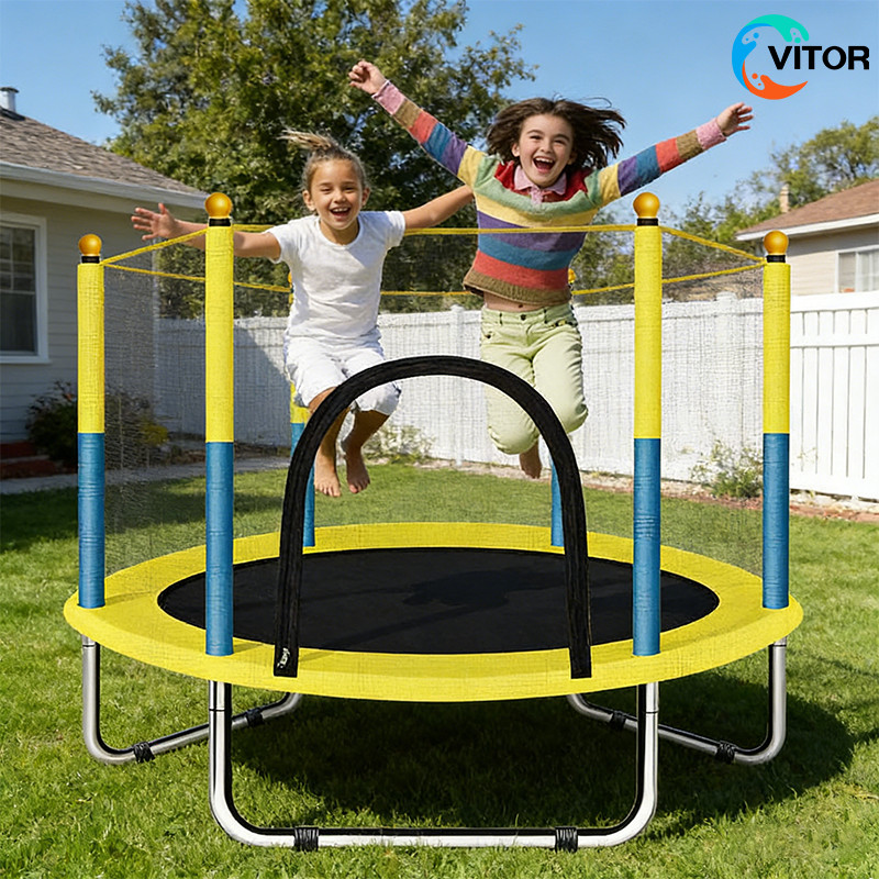Cama Elástica 55” com Rede de Proteção – Trampolim Infantil e Adulto para Uso Interno e Externo até 120 kg  3+ VITOR