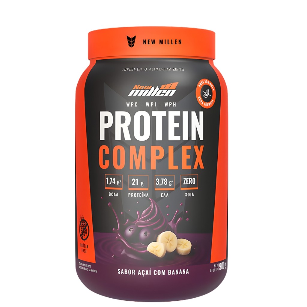 Whey Protein Complex New Millen Proteína do Leite 900g em Oferta na Shopee